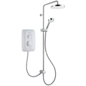 Image of Mira Showers - Mira Jump Dual Twin Head Electric Shower 9.5kw White Chrome Bathroom 1.1788.578
