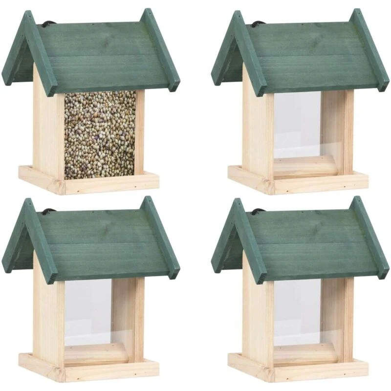 Image of VIDAXL Bird Feeders 4 pcs Firwood Vidaxl 8719883979205