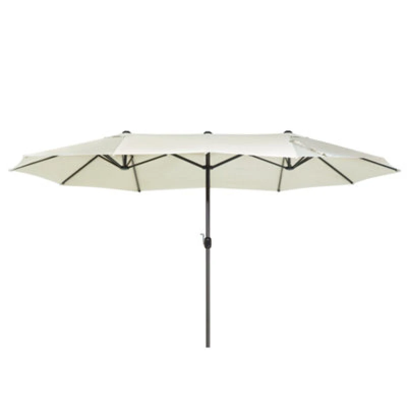 Image of BELIANI Beliani - Double Garden Parasol Modern Light Beige Outdoor Polyester Aluminium Sibilla 66449