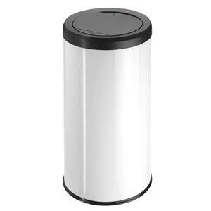 Image of Original Hailo Big Bin Touch 45 Steel Coated Waste Bin 45 Litres White