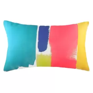 Image of Aquarelle Abstract Rectangular Cushion Multicolour, Multicolour / 30 x 50cm / Polyester Filled