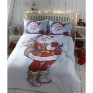 Image of Father Christmas POLYCOTTON Single Duvet Cover - Multicoloured