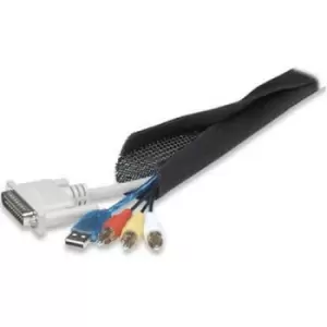 Image of Manhattan FlexWrap Cable Tidy 1.8m Black Tidies up and helps protect multiple cables Easy open sides Lifetime Warranty Blister