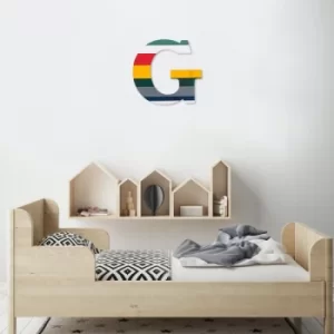Image of Alphabet G 2 Multicolor Decorative Wooden Wall Accessory