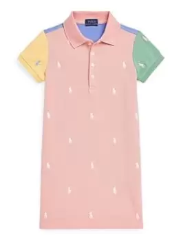 Image of Ralph Lauren Girls Polo Dress - Rose Pink, Rose Pink, Size 6 Years, Women