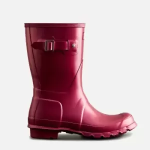 Image of Hunter Womens Original Nebula Short Wellies - Hayes Burgundy - UK 4