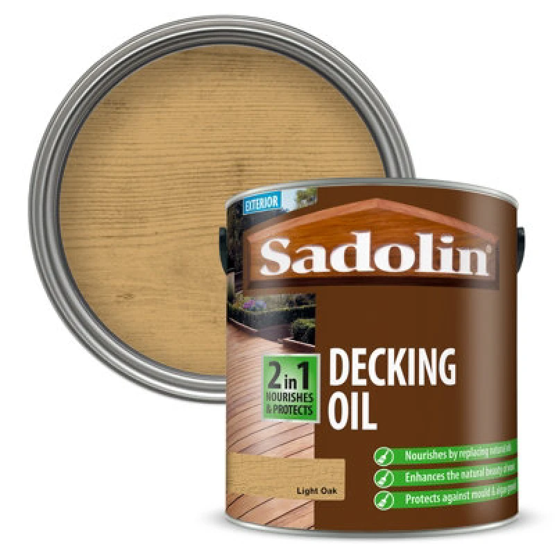 Image of Sadolin 2 In 1 Decking Oil - Light Oak - 2.5L
