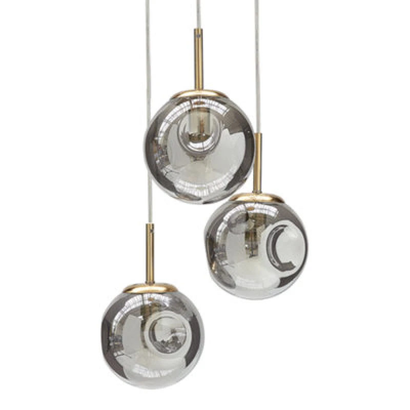 Image of Beliani Pendant Lamp Ralfes Glass Brass