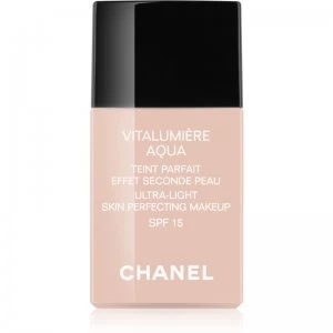 Image of Chanel Vitalumiere Aqua Ultra Lightweight Foundation For Radiant Looking Skin Shade 10 Beige SPF 15 30ml