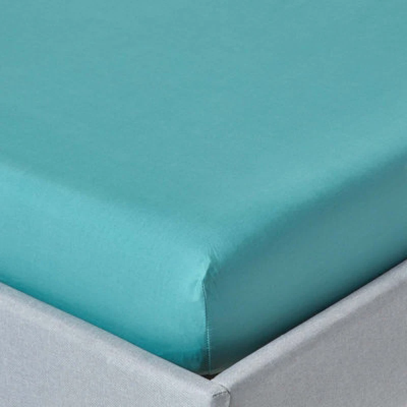 Image of Homescapes Teal Egyptian Cotton Deep Fitted Sheet 200 Tc, Super King