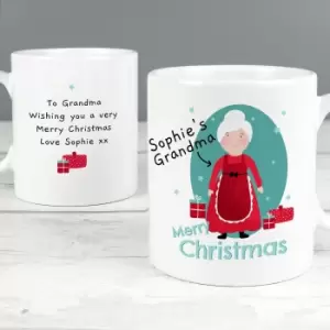 Image of Personalised Mrs Claus Christmas Mug White