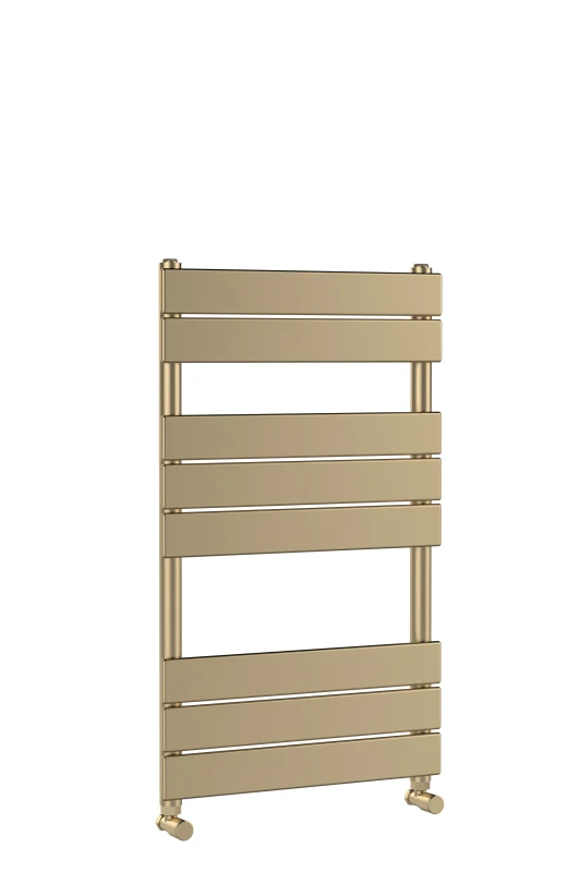 Image of Balterley Square Towel Radiator with Flat Panels 840mm x 500mm - Brushed Brass in Metallics Metallics Unisex