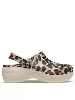 Image of Crocs Animal Remix Classic Platform Clogs, Leopard, Size 7, Women