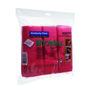 Image of Wypall Red Microfibre Cloth Pack of 6 8397