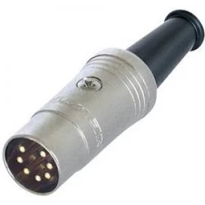 Image of DIN connector Plug straight Number of pins 7 Black Rean NYS323G