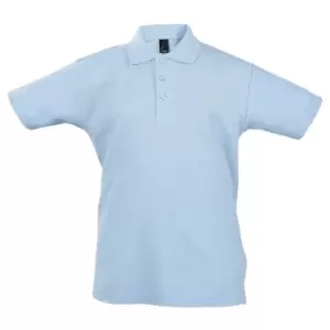 Image of SOLS Kids Unisex Summer II Pique Polo Shirt (8yrs) (Blue Atoll)