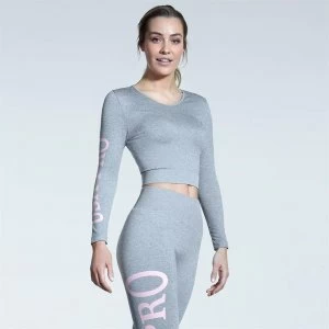 Image of USA Pro Branded Crop Top Womens - Grey