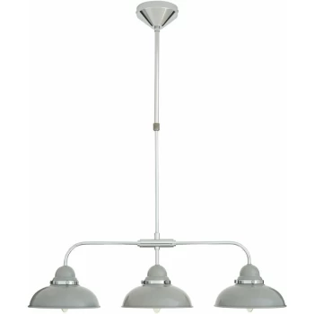 Image of Premier Housewares - Jasper 3 Shades Light Grey and Chrome Pendant Light