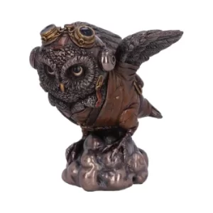 Image of Bronze Learning to Fly Steampunk Owl Figurine