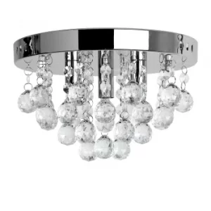 Image of Mitre Ceiling Light in Chrome with Clear Ball Droplets
