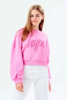 Image of Tie Dye Script Oversized Crew Neck