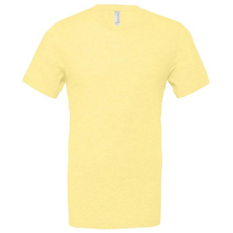 Image of Bella + Canvas Mens CVC Heather Short-Sleeved T-Shirt in Yellow Size: Large Yellow Male L