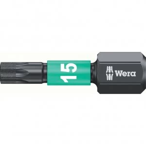 Image of Wera Impaktor Torx Screwdriver Bits T15 25mm Pack of 10