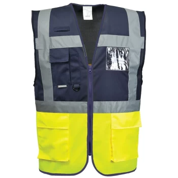 Image of C276YNRXXXL - sz 3XL Paris Executive Vest - Yellow/Navy - Portwest