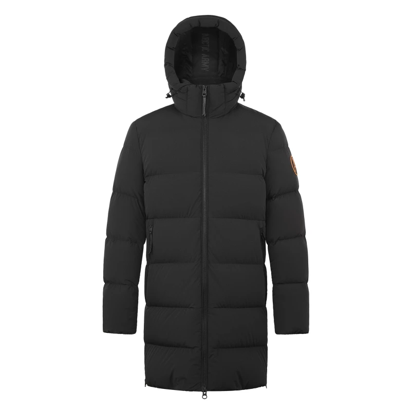 Image of Arctic Army Mens Orca Down Long Puffer Jacket Black male Small