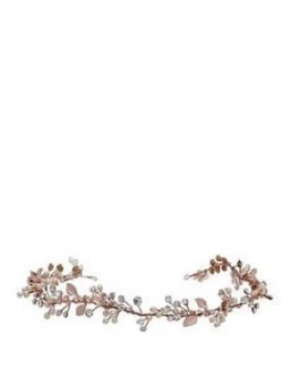 Image of Jon Richard Jon Richard Rose Gold Plate And Pearl Hair Vine