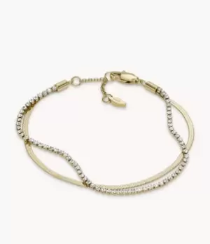 Image of Fossil Women Sadie Under The Stars Gold-Tone Stainless Steel Chain Bracelet