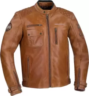Image of Segura Dimaggio Motorcycle Leather Jacket, brown, Size 2XL, brown, Size 2XL