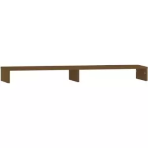 Image of Monitor Stand Honey Brown 100x27x10cm Solid Wood Pine vidaXL - Brown
