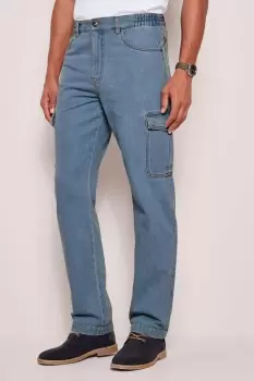 Image of Denim Cargo Jeans 31" (79cm) inside leg