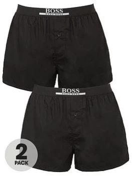 Image of Hugo Boss 2 Pack Woven Boxer Shorts Black Size M Men