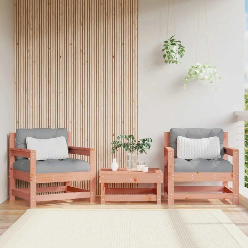 Image of VIDAXL Garden Chairs with Cushions 2 pcs Solid Wood Douglas Vidaxl 8720845802196