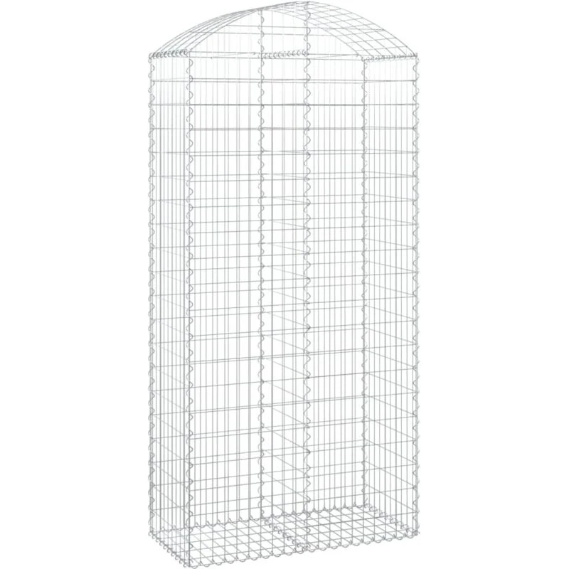 Image of VIDAXL Arched Gabion Basket 100x50x200/220cm Galvanised Iron vidaXL 8720845651039