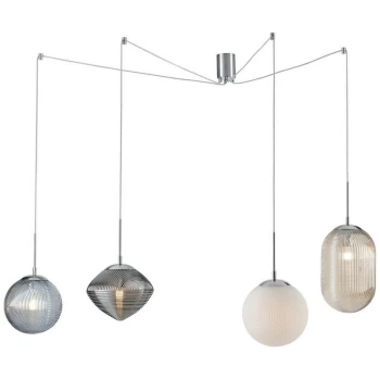 Image of Fan Europe Lighting - Fan Europe Greenwich - Glass Adjustable Cluster Drop Pendant, E27