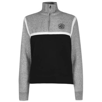 Image of Jack Wills Cleverly Colour Block Half Zip Sweatshirt - Grey