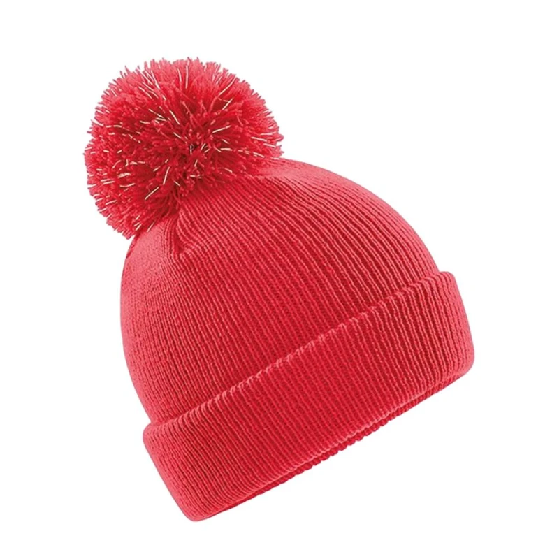 Image of Beechfield Reflective Beanie in Light Red Light Red Unisex One Size
