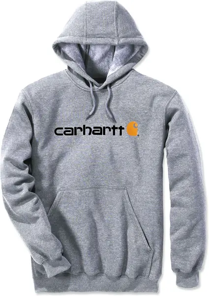 Image of Carhartt Signature Logo Midweight Hoodie, grey, Size L