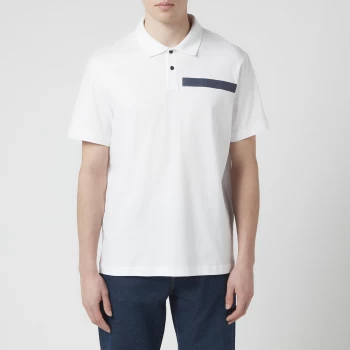 Image of Armani Exchange Mens Tape Logo Polo Shirt - White - L