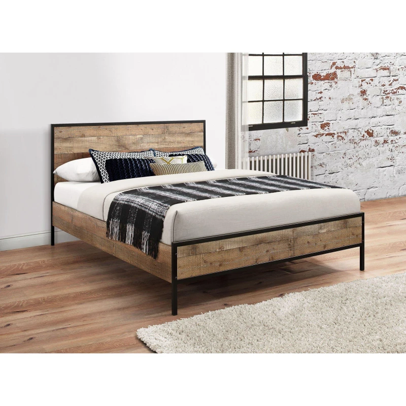 Image of Birlea Urban Rustic 4ft6 Wooden Double Bed Frame