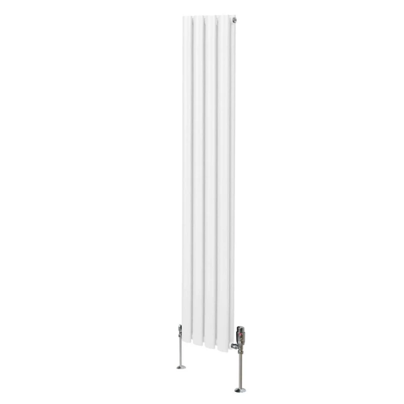 Image of MONSTER-SHOP Oval Column Radiator 1600mm x 240mm & trv Chrome Valves Modern 5055986194316