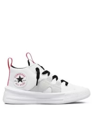 Image of Converse Chuck Taylor All Star Hi Childrens Unisex Ultra Color Pop Trainers -White/Black/Red, White/Black/Red, Size 2