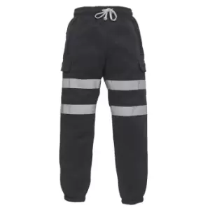 Image of Yoko Adults Unisex Hi Vis Jogging Pants (M) (Black)