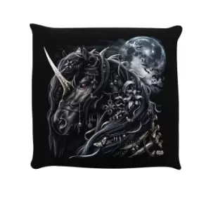 Image of Spiral Dark Unicorn Filled Cushion (One Size) (Black)