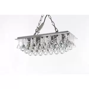 Image of Impex Parma 6 Light Oblong Flush Chrome Ceiling Fitting