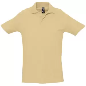 Image of SOLS Mens Spring II Short Sleeve Heavyweight Polo Shirt (M) (Sand)