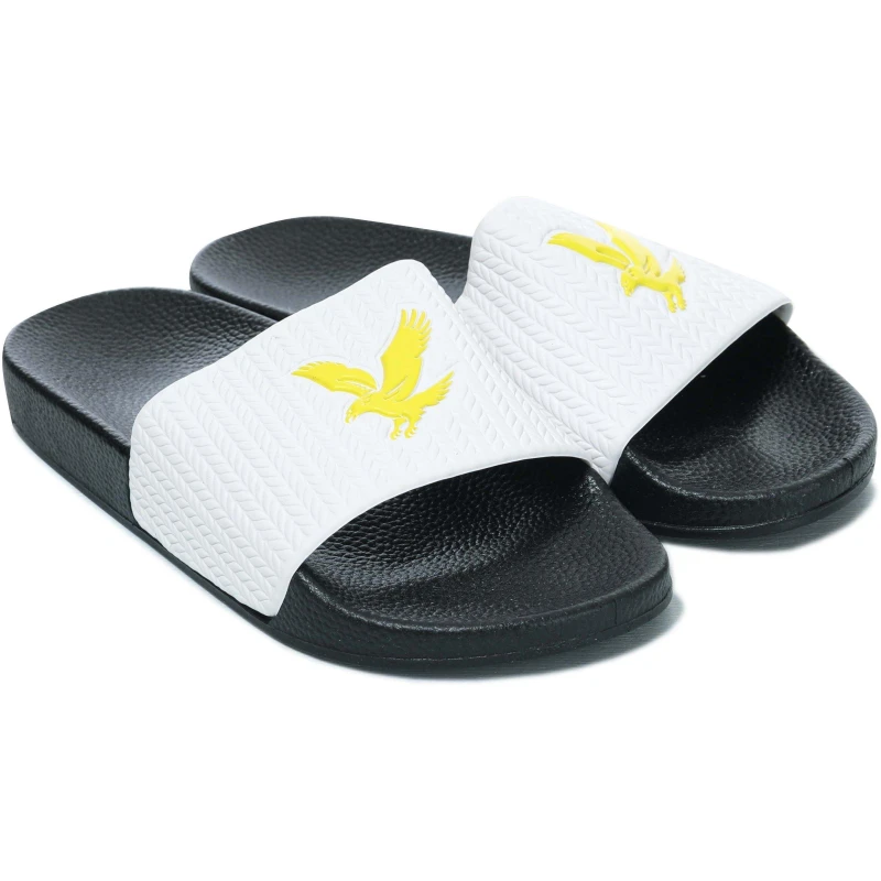 Image of Lyle and Scott and Scott Eagle Slides Slider Slippers Boys - Black 4